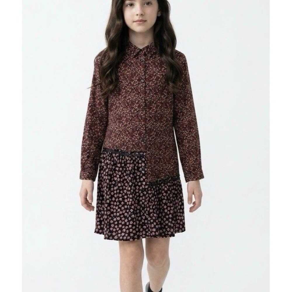 NWT Zara girls floral dress 8 Y Long Sleeves Viscose